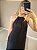 Vestido longo frente unica no viscolinho preto - Imagem 3
