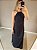 Vestido longo frente unica no viscolinho preto - Imagem 1