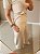 Calça pantalona moletinho de viscose na cor creme - Imagem 3