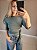 Blusa transpassada manga longa viscol verde - Imagem 2