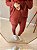 Calça clochard moletinho de viscose na cor terra - Imagem 1