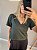Camiseta em algodão Dani c/ bolso verde - Imagem 1