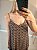 Vestido longo camadas alça amarração floral preto - Imagem 3