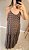 Vestido longo camadas alça amarração floral preto - Imagem 5