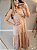 Vestido longo camadas alça amarração floral laranj - Imagem 2