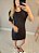 Vestido retro no linho com bolsos na cor preto - Imagem 5