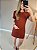 Vestido retro no linho com bolsos na cor terra - Imagem 6