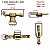 kit 5 Pcs Guarda Em Latão Formato T  Para Espada Espada Adaga ! - Imagem 1