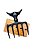 Garfo 5 dentes black com suporte de madeira - Imagem 2