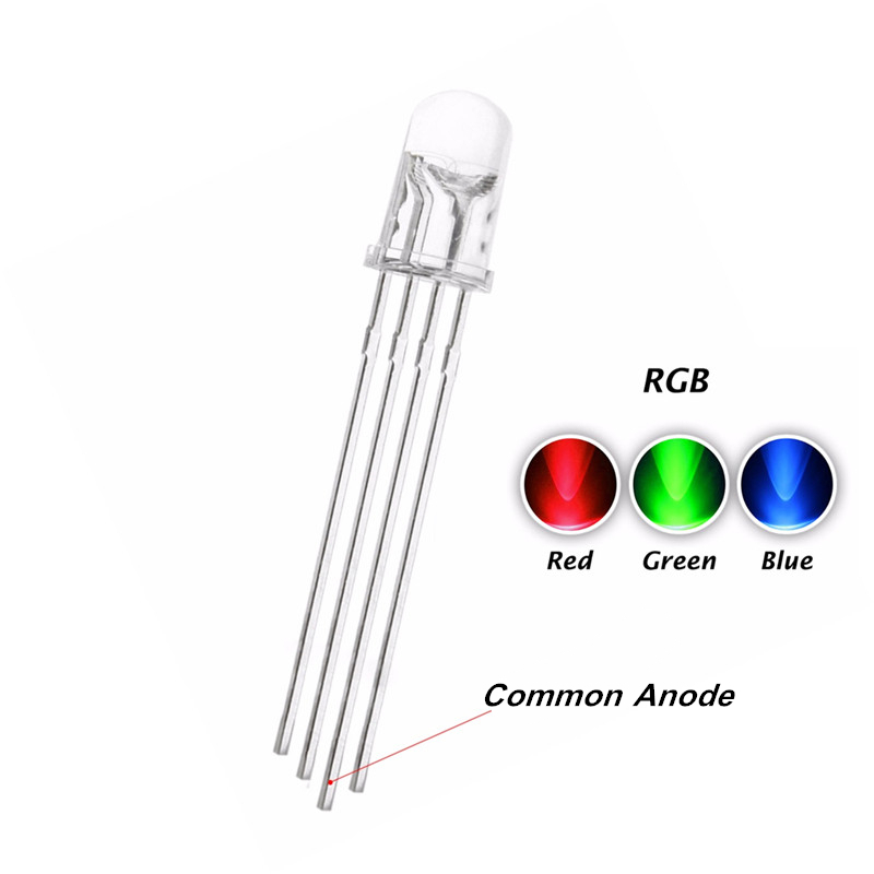 LED 5mm alto brilho RGB com 4 terminais - Imagem 4