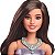 Boneca Barbie Fashionistas 234 Vestido Roxo Brilhante Colar - Imagem 2