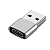 Adaptador MD9 OTG USB-A Macho X USB-C Femea - Cinza - Imagem 1