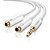 Cabo Divisor Áudio Simultâneo Ugreen Macho P/ 2 Fêmea 3.5mm Branco - 5915 - Imagem 2