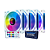 Kit 4 Fan Hayom RGB 120mm C/ Controladora Branco – FC1309 - Imagem 1