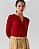 Cardigan Tricot Trançado Vermelho - Imagem 4