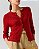 Cardigan Tricot Trançado Vermelho - Imagem 1