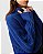 Blusa Tricot Canelada Gola Alta Azul - Imagem 3