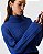 Blusa Tricot Canelada Gola Alta Azul - Imagem 4