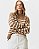 Blusa Tricot Listrada Gola Alta Khaki - Imagem 4