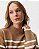 Blusa Tricot Listrada Gola Alta Khaki - Imagem 3