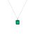 Colar retangular esmeralda e gota cristal - Imagem 1