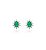 Brinco oval esmeralda 8mm - Imagem 1