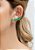 Brinco ear cuff seis ovais com gota invertidana ponta esmeralda - Imagem 3