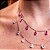 Colar com pedra penduradas pink na prata 925 - Imagem 3