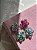 Pingente para pulseira de fita flor cristal e pink - Imagem 2