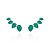 Brinco earcuff quatro gotas decrescente esmeralda - Imagem 1