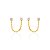 Brinco para dois furos na prata 925 com banho de ouro - Imagem 1