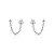 Brinco para dois furos na prata 925 - Imagem 1