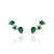 Brinco earcuff gotas e triângulo esmeralda - Imagem 1