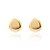 Brinco oval ondulado formato orgânico dourado - Imagem 1