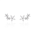 Brinco earcuff três flores na prata 925 - Imagem 1