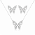 Conjunto borboleta cravejada na prata 925 - Imagem 1