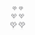 Trio de coração vazado cravejado - Imagem 1