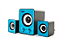 Caixa De Som Knup Kp 7023 Para Notebook E Pc 2.1 12w Conectores P2 E Usb - Imagem 2