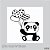 Carimbo Ursinho Panda Corações - Imagem 1