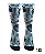 Meia  Cano Alto - Floral Folhagem Azul - Imagem 1