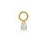 Pin Lock Gota Pedra Cristal Dourado - Imagem 1