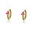 Brinco Argola M Trevinho Pink Dourado - Imagem 1