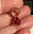 Pin Lock Gota Pedra Rubi Dourado - Imagem 3