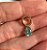 Pin Lock Gota Pedra Aquamarine Dourado - Imagem 3