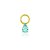 Pin Lock Gota Pedra Aquamarine Dourado - Imagem 4