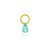 Pin Lock Gota Pedra Aquamarine Dourado - Imagem 1