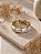 Bracelete Resina Branco Dourado - Imagem 1