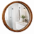Espelho redondo 90cm moldura madeira grossa alto padrão - Imagem 1