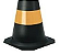 Cone de Sinalização Emborrachado Flexível - Preto e Amarelo - Imagem 2