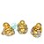 Enfeite Decorativo Trio Bebês Budas Mini Dourado Com Brilho - Imagem 1